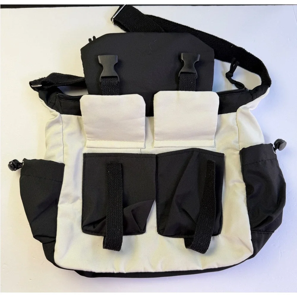 Binnilu Crossbody Bag Black White Utility Techwear Gorpcore Messenger Purse